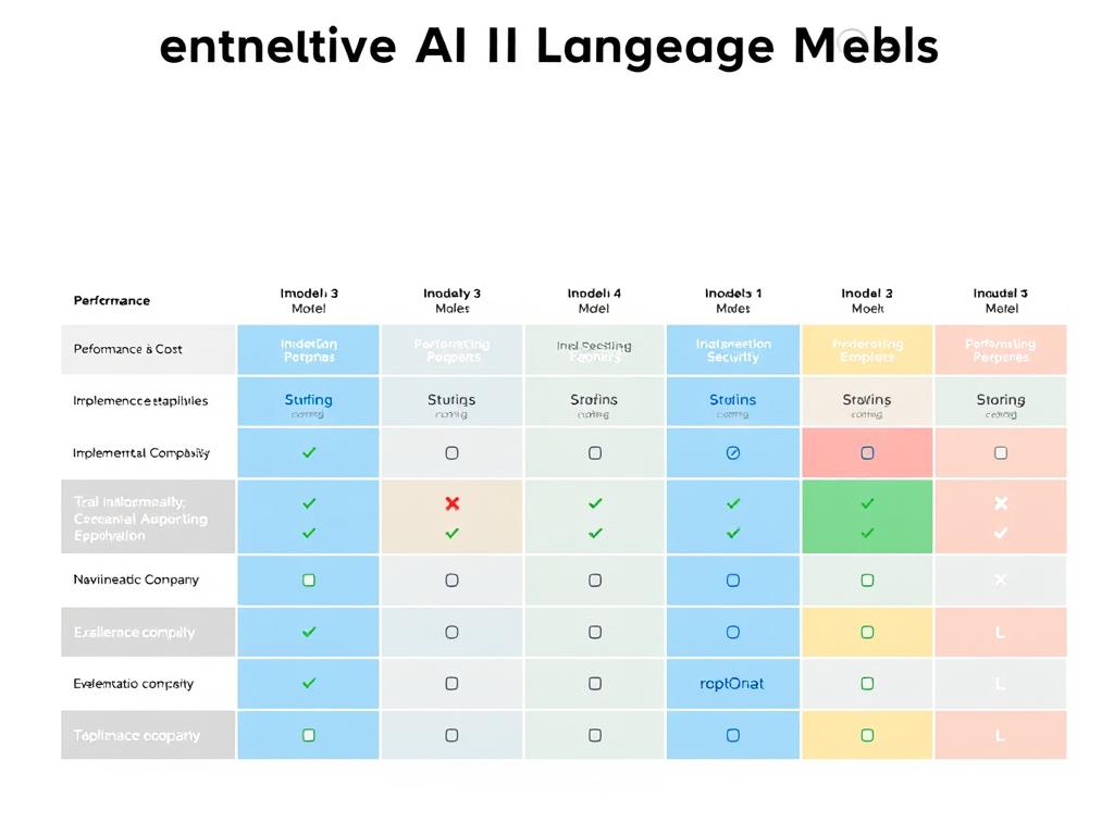 Detailed evaluation matrix for comparing Generative AI Language Models across multiple criteria Detailed evaluation matrix for comparing Generative AI Language Models across multiple criteria