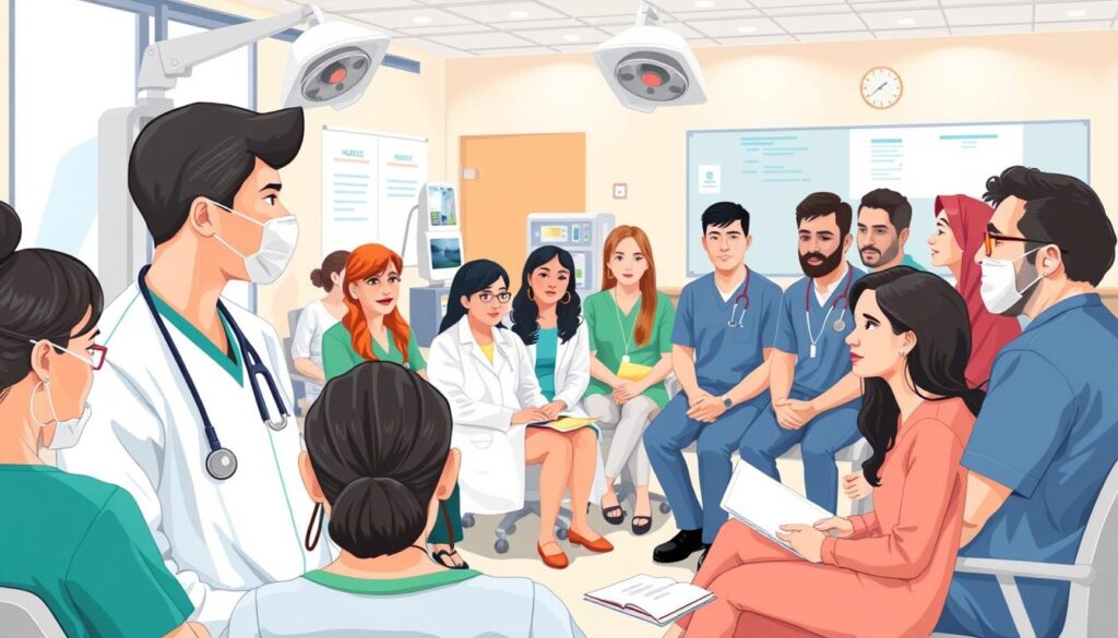 Image of a healthcare professional in a training environment