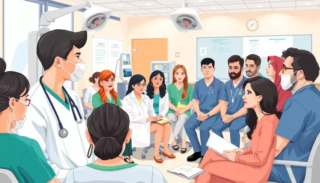 Image of a healthcare professional in a training environment
