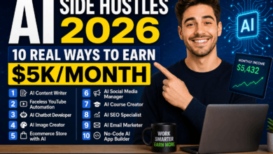 AI Side Hustles 2026- 10 Real Ways to Earn $5K-Month