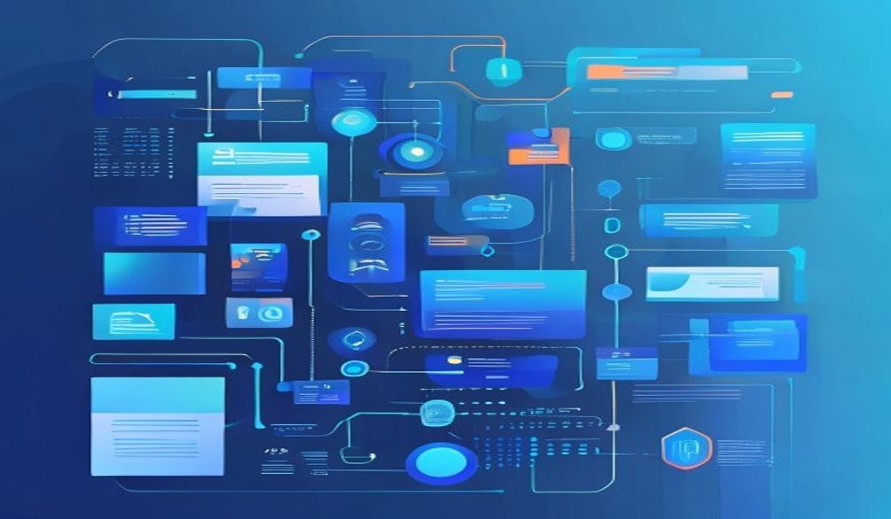 Abstract illustration of AI prompt engineering pipeline and evaluation process