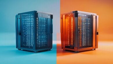 Two cloud computing servers side by side comparison AWS Azure
