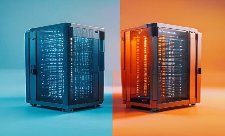 Two cloud computing servers side by side comparison AWS Azure